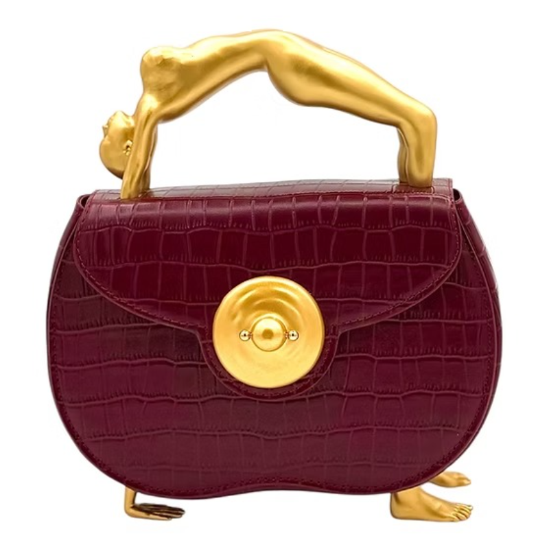 Embossed Leather Hand Clutch Bag