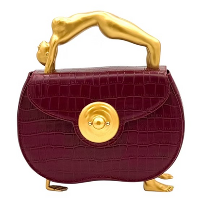 Embossed Leather Hand Clutch Bag