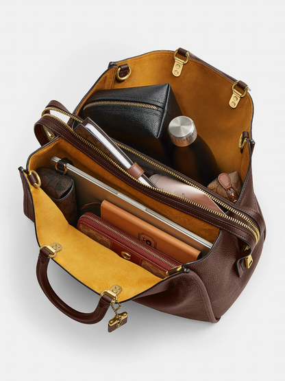 Two Open Compartments Leather Bag