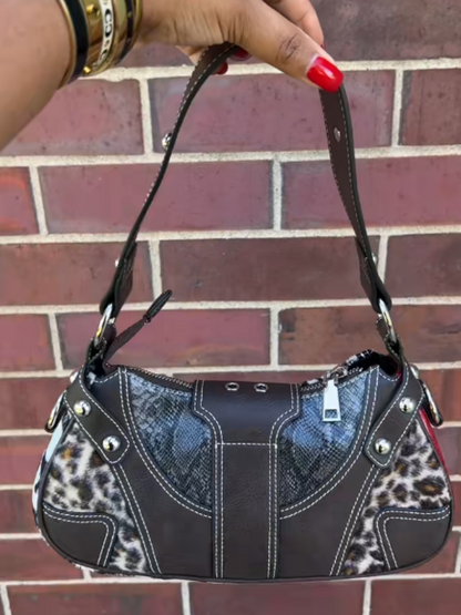 Leather Patchwork Shoulder Bag