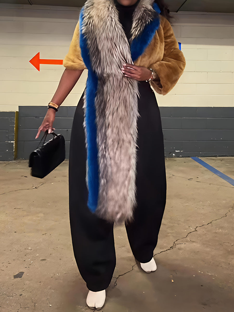 Faux Fur Asymmetrical Shrug