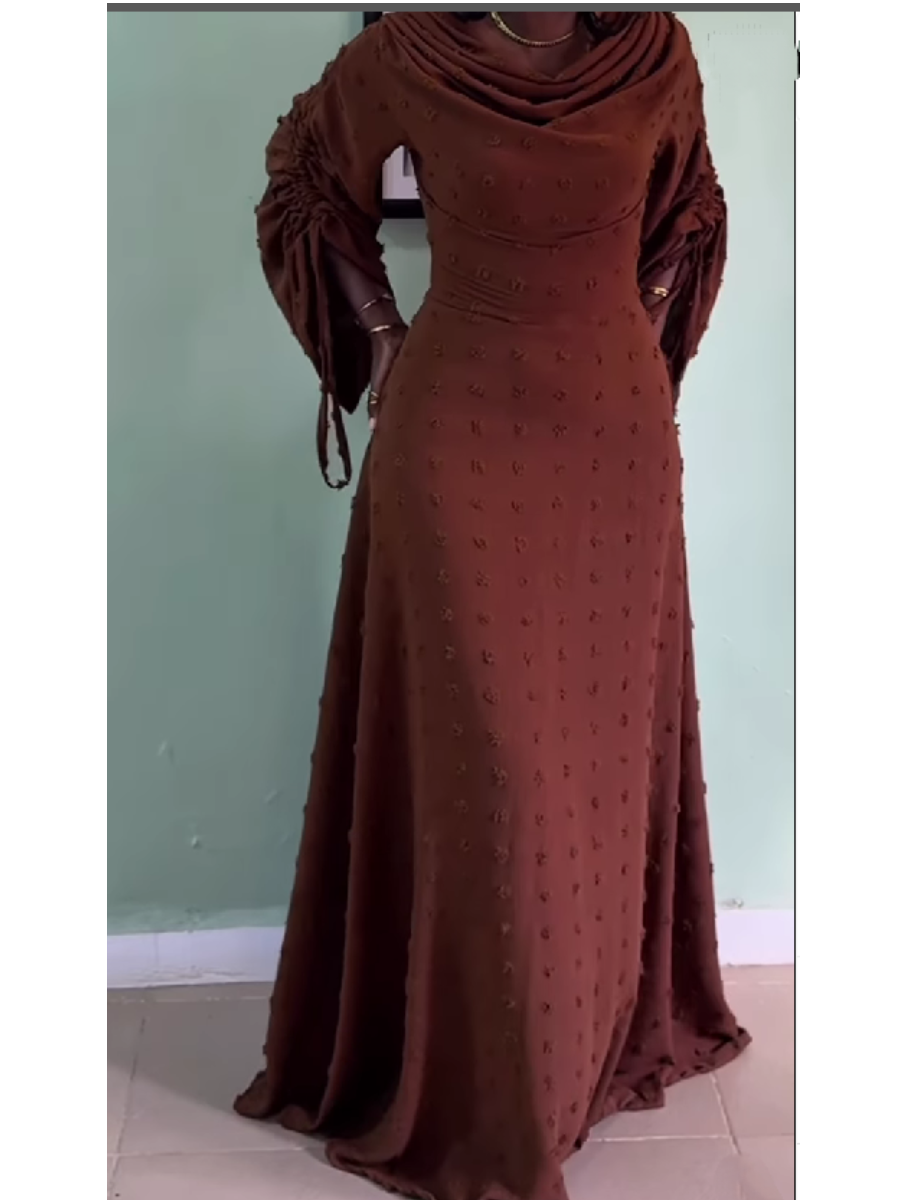 Multicolor Drawstring Evening Dress