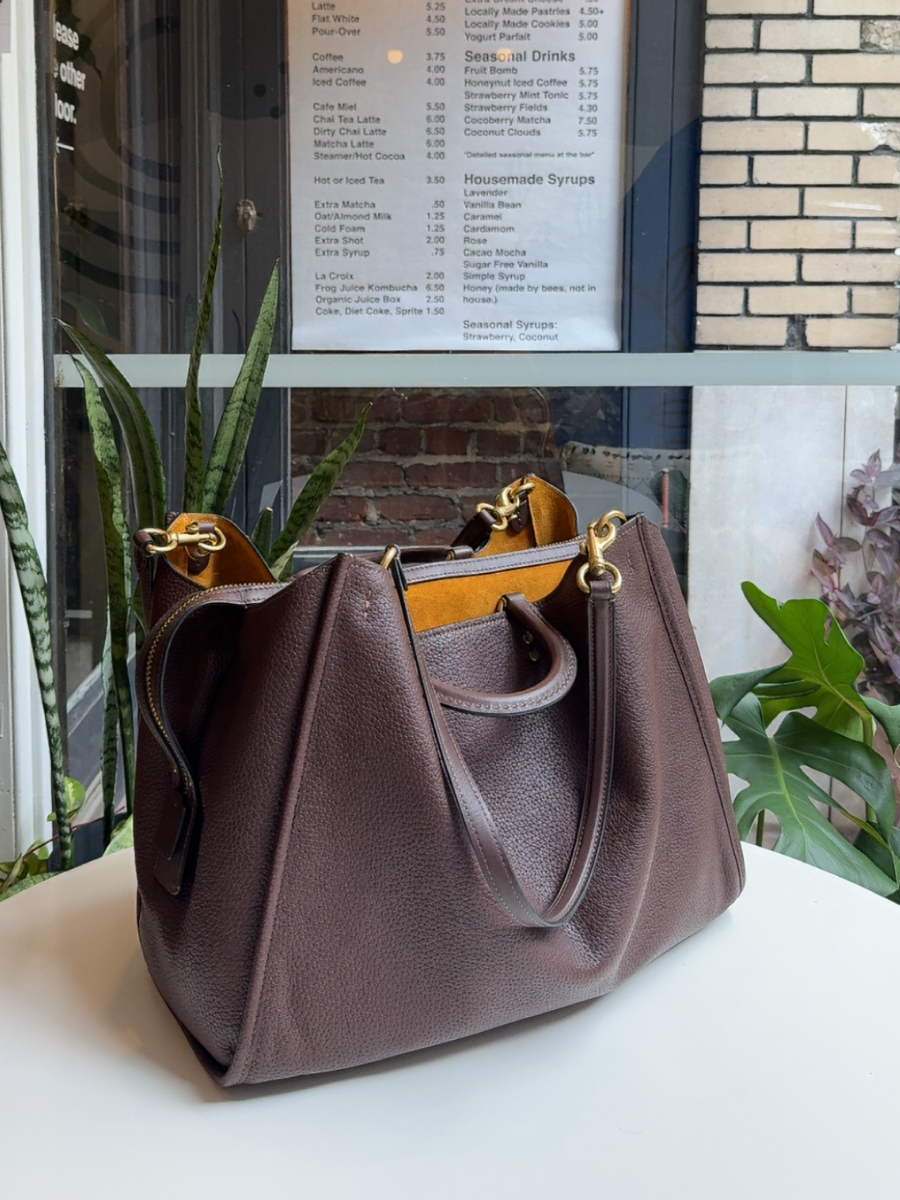 Two Open Compartments Leather Bag