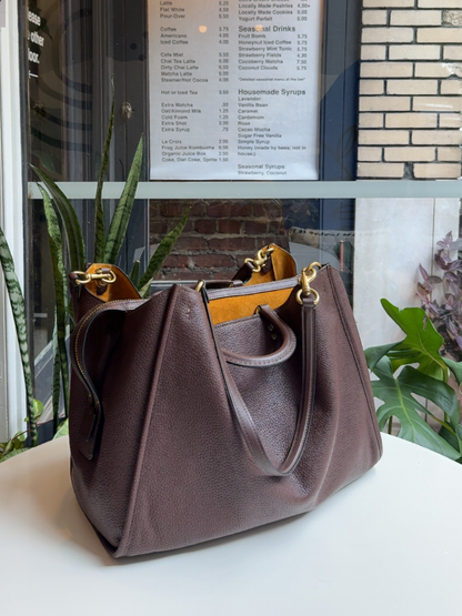 Two Open Compartments Leather Bag