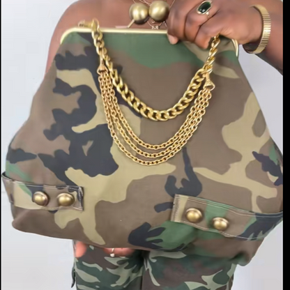 Camo Kisslock Clutch