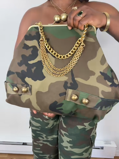 Camo Kisslock Clutch