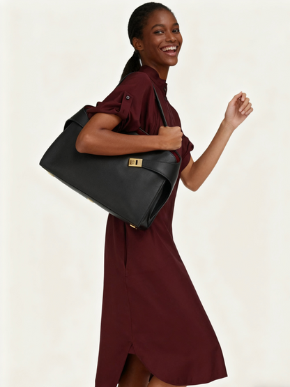 Large Soft Bicolor Shoulder Bag