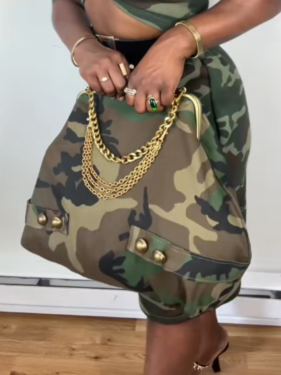 Camo Kisslock Clutch