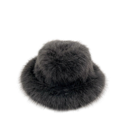 Faux Fox Fur Plush Fisherman Hat