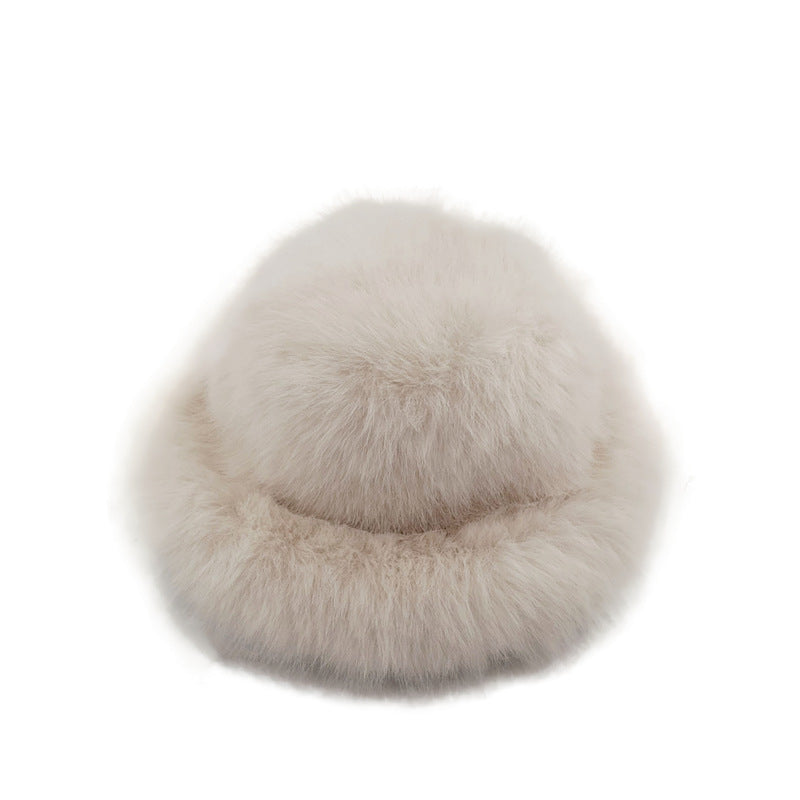 Faux Fox Fur Plush Fisherman Hat
