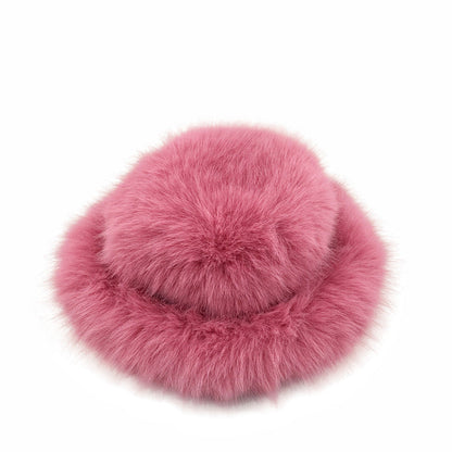 Faux Fox Fur Plush Fisherman Hat