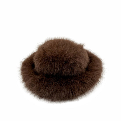 Faux Fox Fur Plush Fisherman Hat