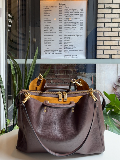 Two Open Compartments Leather Bag