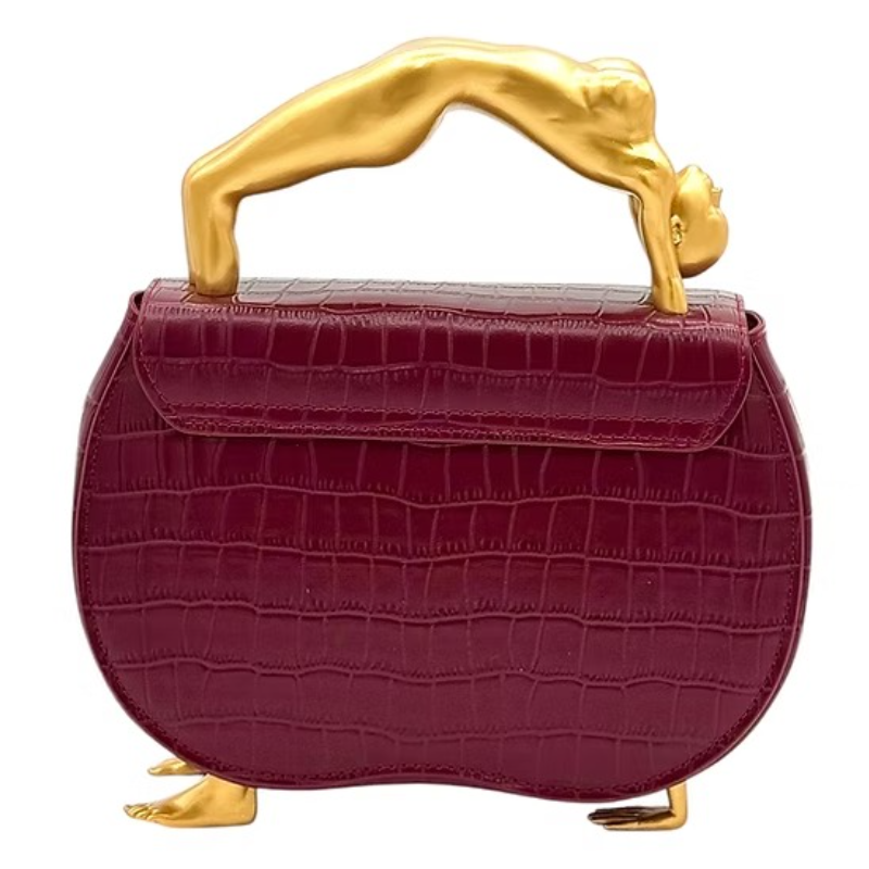 Embossed Leather Hand Clutch Bag