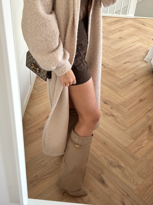 Suede Beige Boots