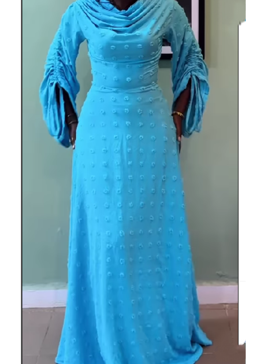 Multicolor Drawstring Evening Dress