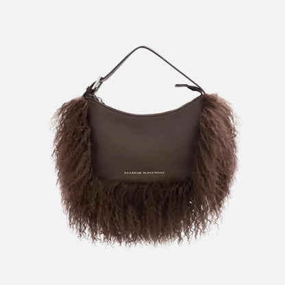 Leather Wool Trim Cortni Bag.