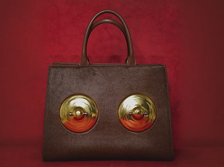 Golden Sculptural Hand Bag
