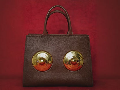 Golden Sculptural Hand Bag
