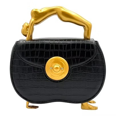 Embossed Leather Hand Clutch Bag