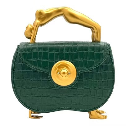 Embossed Leather Hand Clutch Bag