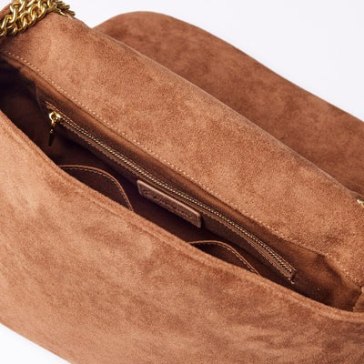MEDIUM SUEDE FLAP BAG