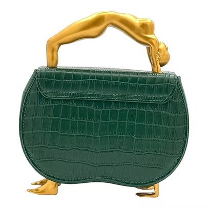Embossed Leather Hand Clutch Bag